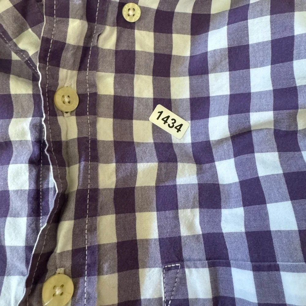 J.Crew Slim Fit Purple & White Checkered Long Sleeve Button Up Shirt S